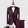 Arrivée Personnalisé Châle Noir Revers Groom costume De Mariage Hommes costumes 3 Pièces JacketPantsVest Royal Blue homme Costume 201106