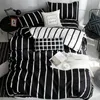 3/4 PCS Luxury Comforter Set di biancheria da letto a motivi geometrici Biancheria da letto in lino / Poliestere Cover Duvet Lenzuolo Leggero Legge Copertina Set Y200111