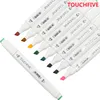 TouchFive Marker Kleuren Kies Penseel Pen Alcoholische Oily Based Ink Art Marker voor Manga Dual Headed Sketch Markers 201128