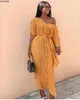 Nouvelles femmes volants tunique drapée Vneck trois quarts manches maxi robe moulante femme sexy soirée robes longues robes T200613