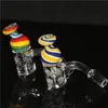 Narguilé Banger de quartzo com tampa de carboidrato e pérolas terp 10mm 14mm 18mm Masculino Feminino Banger grosso Unha sem cúpula para Dab Rig Bong