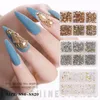 Ny blandad storlek Crystal AB Glas Rhinestones för naglar Non Hot Fix 3D Flatback Strass Gems Glitter Smycken Nail Art Decorations