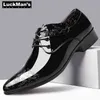 Sapatos de vestido Sapato masculino Clould Patent Couro Homens Casamento Oxford Lace-Up Office Terno Casual Luxo Italiano Plus Tamanho 220223