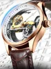 Orologi da polso Aialang trasparente scheletro vuoto orologio automatico orologio in pelle da uomo orologio da polso orologio openwork tourbillion maschio orologio meccanico