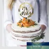 Fiori colorati Felice Birthday Cake Topper Golden Acrylic Birth Birthdadessert Decorazione per bambini Forniture per la cottura