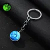 Porte-clés lumineux artisanat univers boule de verre Cabochon porte-clés voiture sac porte-clés créatif porte-clés bijoux cadeau