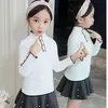 Knit Solid Turtleneck Sweater For Teenage Girls Knitting Long Sleeve Tops Clothing Children School Pullover Outerwears LJ201130