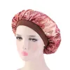 Kobiety Satin Drukuj Night Sleep Bonnet Hat Hair Care Cap Head Wrap Głowy Nosić Damskie Akcesoria Mody