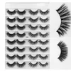 Newest 16Pair Multipack 3D Mink Hair False Eyelashes Natural Thick Eyelashes Hand Made Natural Long Faux Mink Lashes Makeup Tool