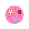 Starfish Bolo Molde Oceano Biological Conch Mar Shells Chocolate Silicone Molde DIY Cozinha Liquid Tools Cor Rosa