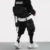11 BYBB'S Dark Streetwear Ruban amovible Cargo Pantalon Homme Hip Hop Fonction Pantalon tactique Taille élastique Jogger Hommes Pantalons 201118