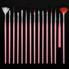 15 st Professionella gel Nagelborstar 15 Storlekar Nail Art Akryl Brush Pennor Trähandtag Dotting Drawing Paint Brush Set