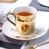 Light Luxury European New Design Gold And Silver Mug Ceramic Coffee Mug Tea Milk Cup And Spoon Mirror Cup Porcelain As Gift Bar T200506