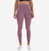 L-32 Solid Color High Waist Yoga Leggings Gym Clothes Women Running Sports Fitness Yoga Pants Full Length Overall Trouses Workout Leggins