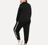 Vrouw plus size pak nieuwe sweatshirt broek sets lange mouw streep patchwork trainingspak herfst winter mode casual sport traje # A T200702