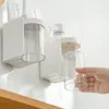 wall mounted toothbrush holder magnetic suction transparent washing cup set toothpaste toothbrush hole free toilet rack