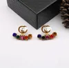 2020 new retro colored diamond seiko high quality letter earrings simple earrings female earrings fast delivery