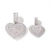 Po personnalisé grande taille peut ouvrir coeur pendentif collier hommes femmes Hip Hop Bling glacé bijoux dos solide pour cadeau 3115