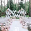 Witte thema's bruiloft decoratie centerpieces Mirror Carpet Aisle Runner voor Party Stage Benodigdheden Schieten Props Ornament