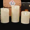 Pack of 3 Remote Control Moving Wick LED Flameless Candles , Flickering Battery Operated Pillar With Realistic Flame 211222