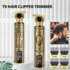 LCD Hair Trimmer T-Outline Rechargeable Clipper Cutting Machine Barber Shop Wireless Electric Razor Men Shaver 220216
