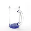 Tasse à bière transparente de sublimation de 16 oz avec gobelets en verre à poignée Bouteille d'eau à transfert thermique A02