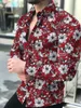 Camicia da uomo a maniche lunghe hawaiana sociale di lusso con bottoni cardigan camicette monopetto all'ingrosso colletto rovesciato ampio 220215