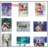 5D DIY Kerstmis Volledige boorboien Rhinestone Diamond Painting Kits Cross Stitch Santa Claus Snowma Qylozq Packing2010