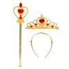 Accessoires de cheveux de style princesse à la mode, couronne et bâton magique, joli Cosplay de fête d'anniversaire pour filles, choix multicolore 8486140