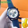 50º Annversário Mens Funcional Funcional Quartzo Relógios 42mm Cerâmica Aço Inoxidável Assista à prova d'água Sapphire Super Moda Luxo Homem Pulso de Pulso de Tecido Soft