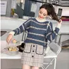 Work Dresses Woman Sweaters Pullovers Long Sleeve O Neck Or A-line Skirt Casual Loose Color Matching Harajuku Vintage Fashion Chic Top