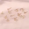 Stud 12Pcs/Set Exquisite Star Moon Crystal Gold Earrings Fashion Women Birthday Party Jewelry Gift Female Earring Set