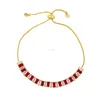 Bracciale in oro 18 carati con diamanti ghiacciati cordoncino colorato regolabile con zirconi cubici bracciali gioielli moda donna volontà e regalo sabbioso