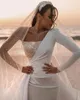 아랍어 하나의 어깨 머메이드 웨딩 드레스 분리 가능한 열차 장식 조각 Satin Bridal Gowns 2021 디자이너 웨딩 드레스
