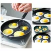 Aluminium Fourhole Pot de friture Pouser d'omelette épaissie Panne d'œufs antiadhésive Panne de cuisson portable Poux d'oeuf Breakfast Maker VT19426483822