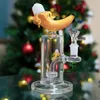 Newest Glass Bong Fruit Shape Oil Dab Rigs Recycler Percolator Water Pipes Fruit Inside 14mm Female Joint With Bowl Many Colors In Stock