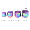 Rainbow Color Zinc Eloy Herb Grinder 4 Layer 40mm 50mm 55mm 63mm Ice Blue Metal Tobacco Grinder Spice Crusher Rökningstillbehör