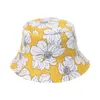 2021 صيف جديد القبعات النساء زهرة مزدوجة الوجهين طباعة دلو قبعة طوي الشمس قبعة قبعة الهيب هوب الصيد قبعة في قبعة في الهواء الطلق هدية G220301