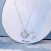 Thaya Silver 925 Bohemia Chain Link Pendant Necklaces Original Design Transparent Blue Necklace for Women Fine Jewelry Gift Q0531