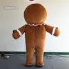 Promotion de la publicité Wearable Gingerbread Man Costume Walking Blow Up Cookie Man Suits For Christmas Parade Show