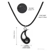 Colliers pour femmes, Design Unique, épissure Gossip Tai Chi Yin Yang, pendentif en corde en cuir, noir et blanc, amitié, Couple, noël, saint-valentin L5F