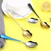 Création Spoones en acier inoxydable Corean Style Tête ronde Cuillère Dessert Scoop Cuillère de riz pour enfants Home Outils de cuisine T9I001045