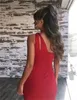 Sexy Rouge Plus La Taille Sirène Robes De Bal Col En V Une Épaule Plis Étage Longueur Formelle Soirée Robes De Soirée Occasion Spéciale Robe Sur Mesure