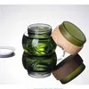 3pcs/Lot 50g Cosmetic Empty Jar Glass Cream Jars 50ml Green Eye Bottle 5/3OZ Pot Refillable Small Container wooden Lid