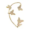 Pretty Diamond 3D Butterfly Ear Cuff Fashion Luxury Designer Manschettörhängen för Woman Girls Gold Present