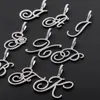 A-Z Single Cursive Letter Pendant Necklace Charm Män kvinnor Fashion Hip Hop Rock Jewelry With Rope Chain244D