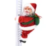 Decorazioni di Buon Natale per la casa Babbo Natale su una scala elettrica con musica Anno regalo giocattolo per bambini Navidad Y201020