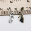 Lotto 100 pz Halloween Fantasma Spettro Lega Pendenti con ciondoli Gioielli retrò Fai da te Argento antico Ciondolo in bronzo per orecchini braccialetto 21x7mm DH0837 + 363