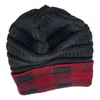 Beanie Hoed voor Dames Winter Warm Bonnet Cap Casual Plaid Stiksels Vrouwelijke GLB Gorros