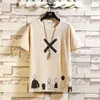 Casual korte mouw t-shirt heren 2021 zomer t-shirt top Tees zwart wit mode hiphop kleding plus oversize M-5XL O hals G1222